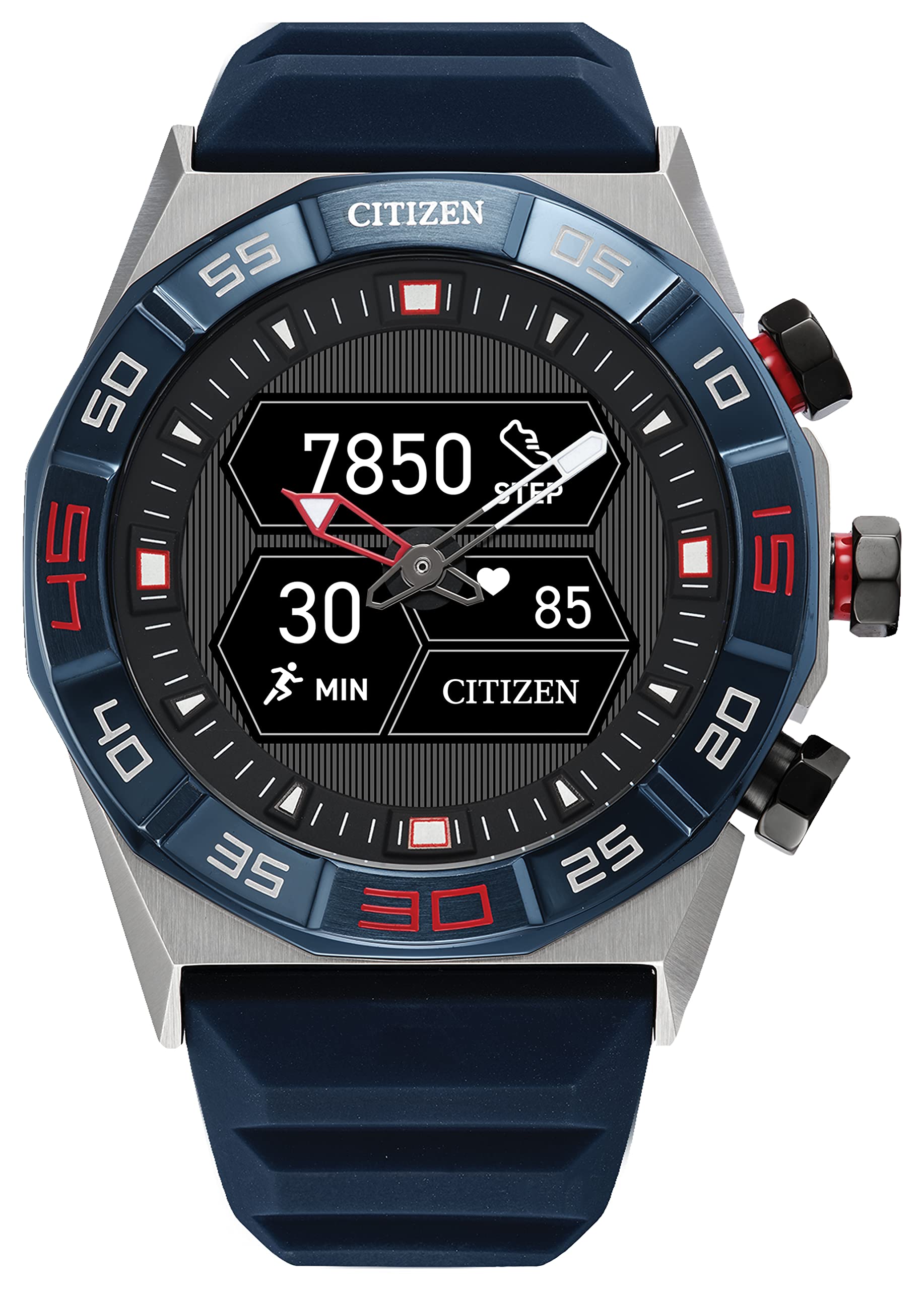 Citizen CZ Smart PQ2 Hybrid Smartwatch - IBM Watson AI & NASA Research | Black/White Custom Display | Bluetooth | Heart Rate & Activity Tracker | 18-Day Battery Life | Perfect for Fitness Tracking & Smart Notifications