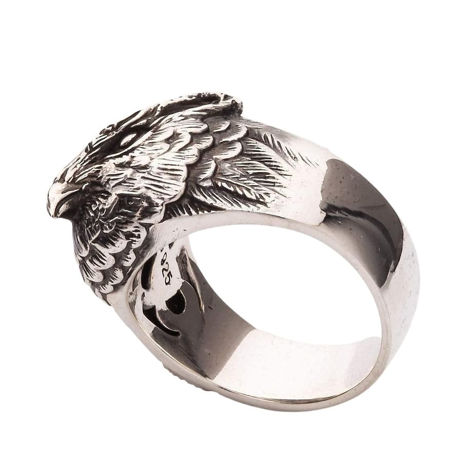 Owl Head 925 Sterling Silver Band Ring for Women - Elegant Animal Jewelry for Everyday Wear, Gift Giving & Special Occasions