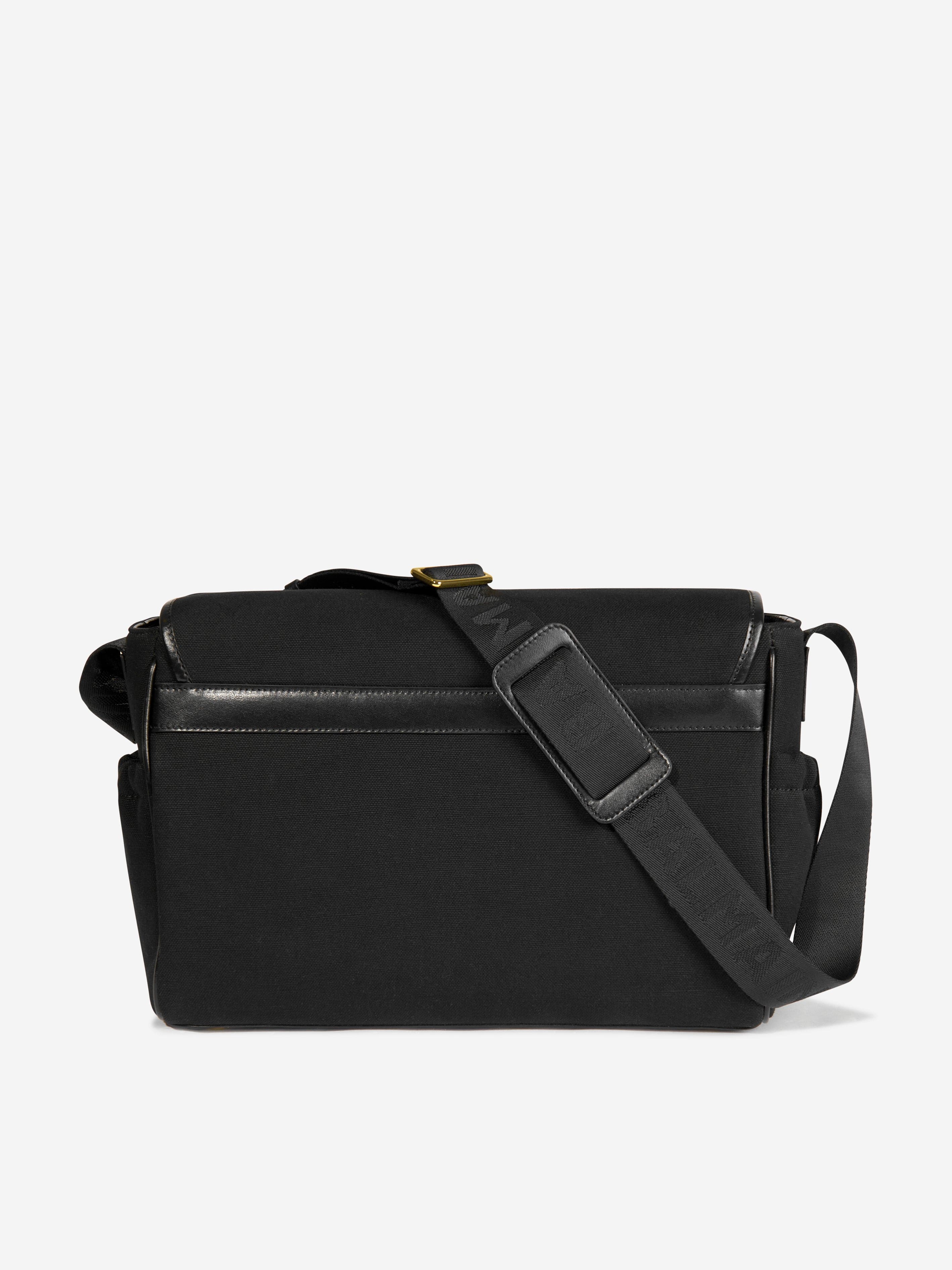 Balmain Baby Logo Black Diaper Bag 40cm - Stylish & Spacious Changing Tote for Moms, Perfect for Nursery, Travel & On-the-Go Parenting