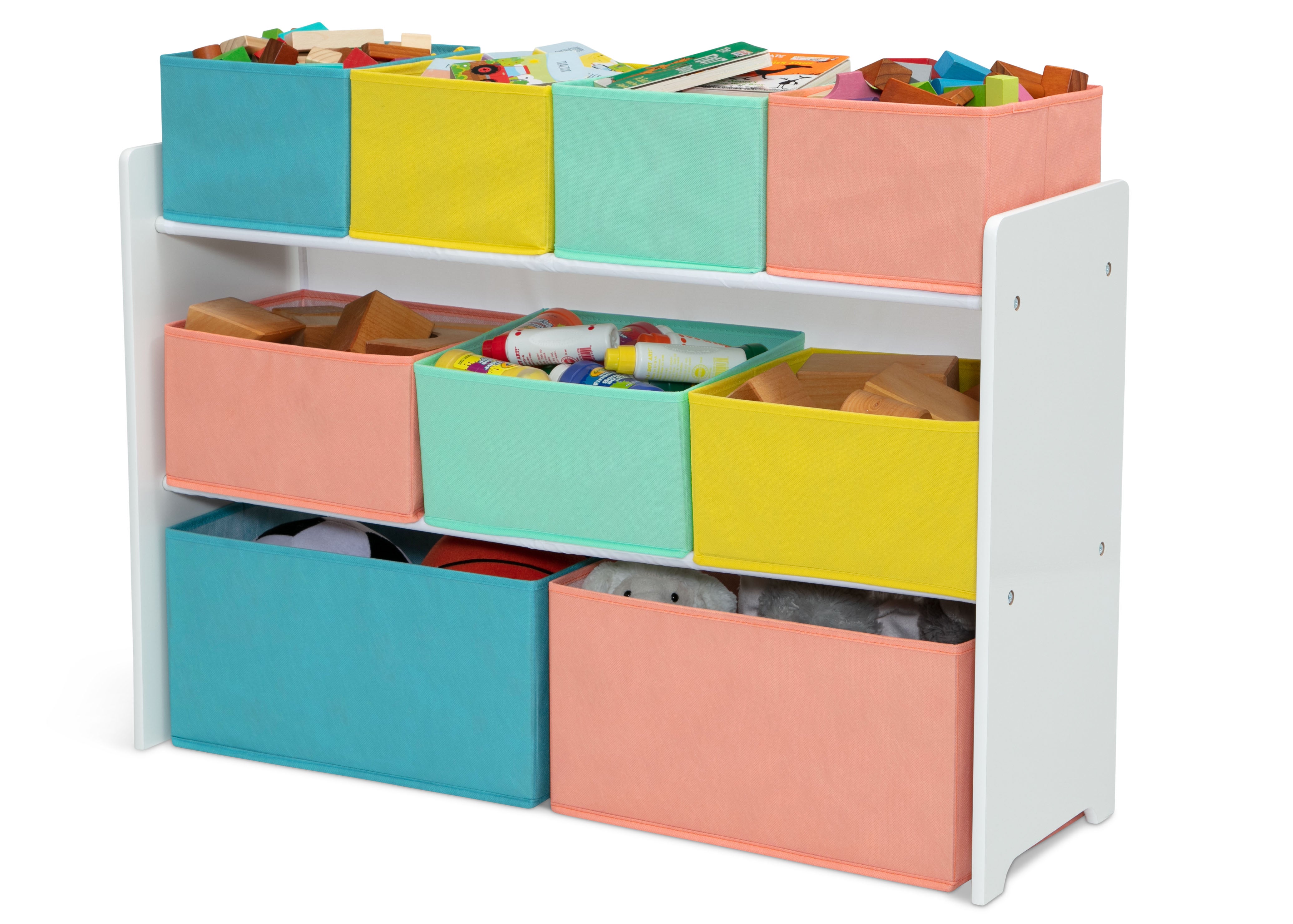 Deluxe Multi Bin Toy Organizer with Storage Bins - Kids Room Organization Solution for Toys, Books & Crafts - Perfect for Playrooms, Daycares & Home Storage