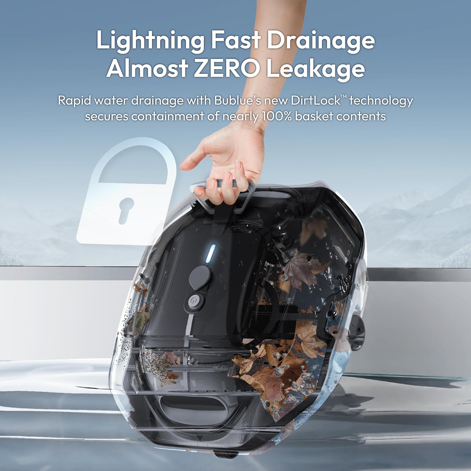 Bubot 300P Cordless Robotic Pool Vacuum Cleaner - Powerful Suction, Auto-Parking, LED Indicator, 90 Min Runtime for Above Ground Pools up to 850 Sq.Ft - Perfect for In-Ground & Above-Ground Flat Bottom Pools, Easy Pool Maintenance