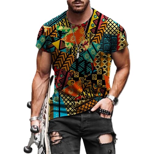 Taamlou Men's Muscle Fitness Short Sleeve Graphic T-Shirt - Stylish Printed Sweatshirt for Gym & Casual Wear - Trendy Workout & Streetwear Fashion
