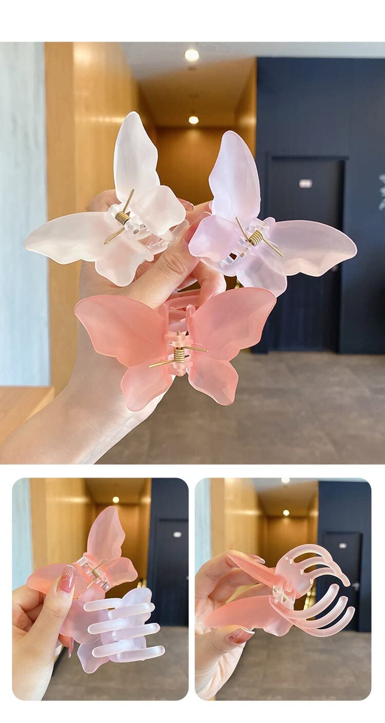 EPARTY 5-Pack 2.63 Inch Mini Butterfly Hair Clips - Cute Crab Barrettes Hair Claws for Women & Girls, Sweet Simple Hair Accessories for School, Party, Wedding and Everyday Use