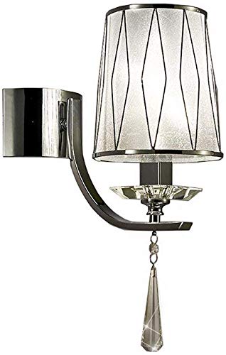 Modern Minimalist Metal Wall Light - KUXY Creative Crystal Wall Lamp with E14 Bulb for Living Room, Dining Room, Bedroom & Hallway Decor | Elegant Iron Wall Sconce for Ambient Lighting & Home Decoration