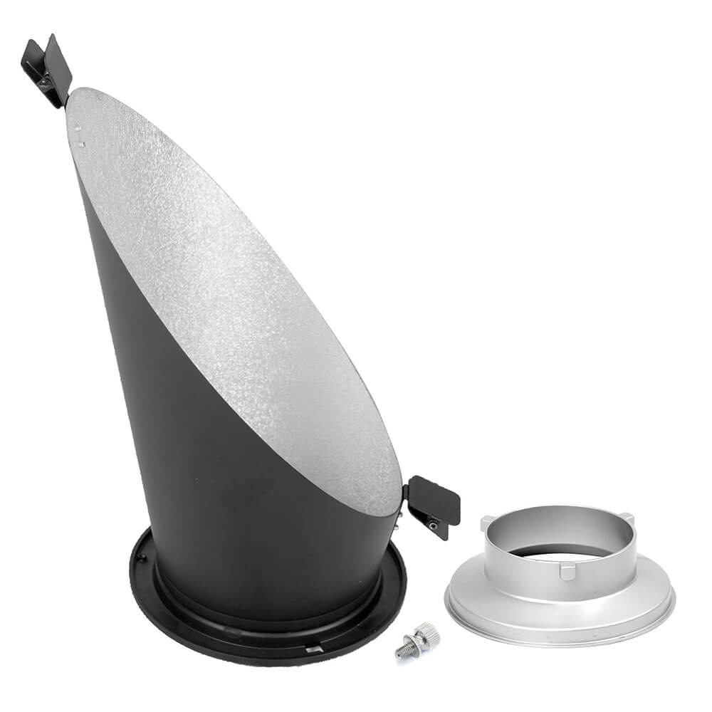 45° Background Reflector Spring Clips with Interchangeable Fitting - Silver Interior for Photography Lighting & Studio Equipment Accessories