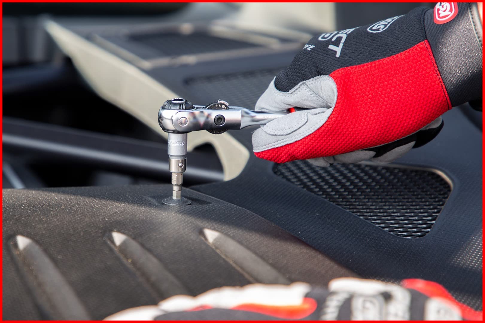 KS Tools 914.1405 Mini T-Handle Swivel Head Ratchet - Compact Hand Tool for Tight Spaces, Automotive & DIY Repairs | Perfect for Mechanics, Home Improvement & Small Engine Work