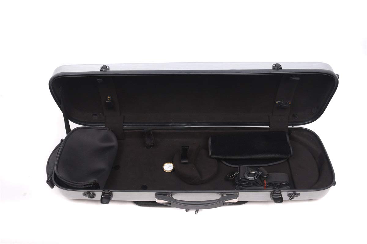Premium Carbon Fiber Full Size 4/4 Violin Case - Lightweight Oblong Design with Soft Padding & Music Sheet Bag (Champagne Gold) | Perfect for Professional Musicians, Travel & Secure Storage