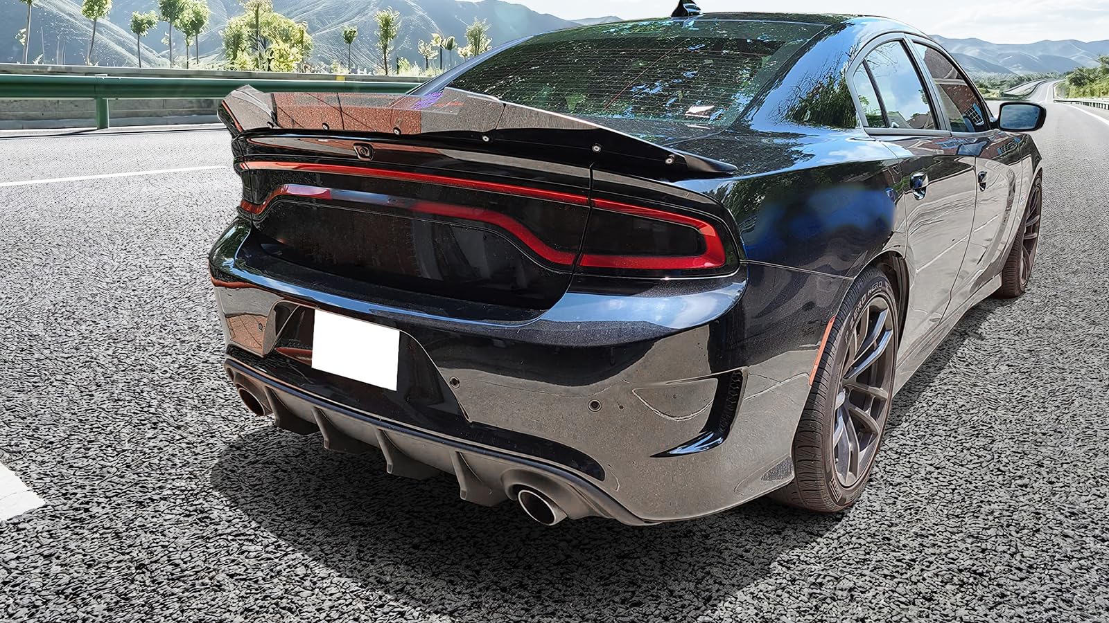 IKON MOTORSPORTS Matte Black Rear Diffuser for 2015-2023 Dodge Charger | Rear Lip Bumper Valance | Enhances Aerodynamics & Sporty Look | Perfect for Car Enthusiasts & Street Racing