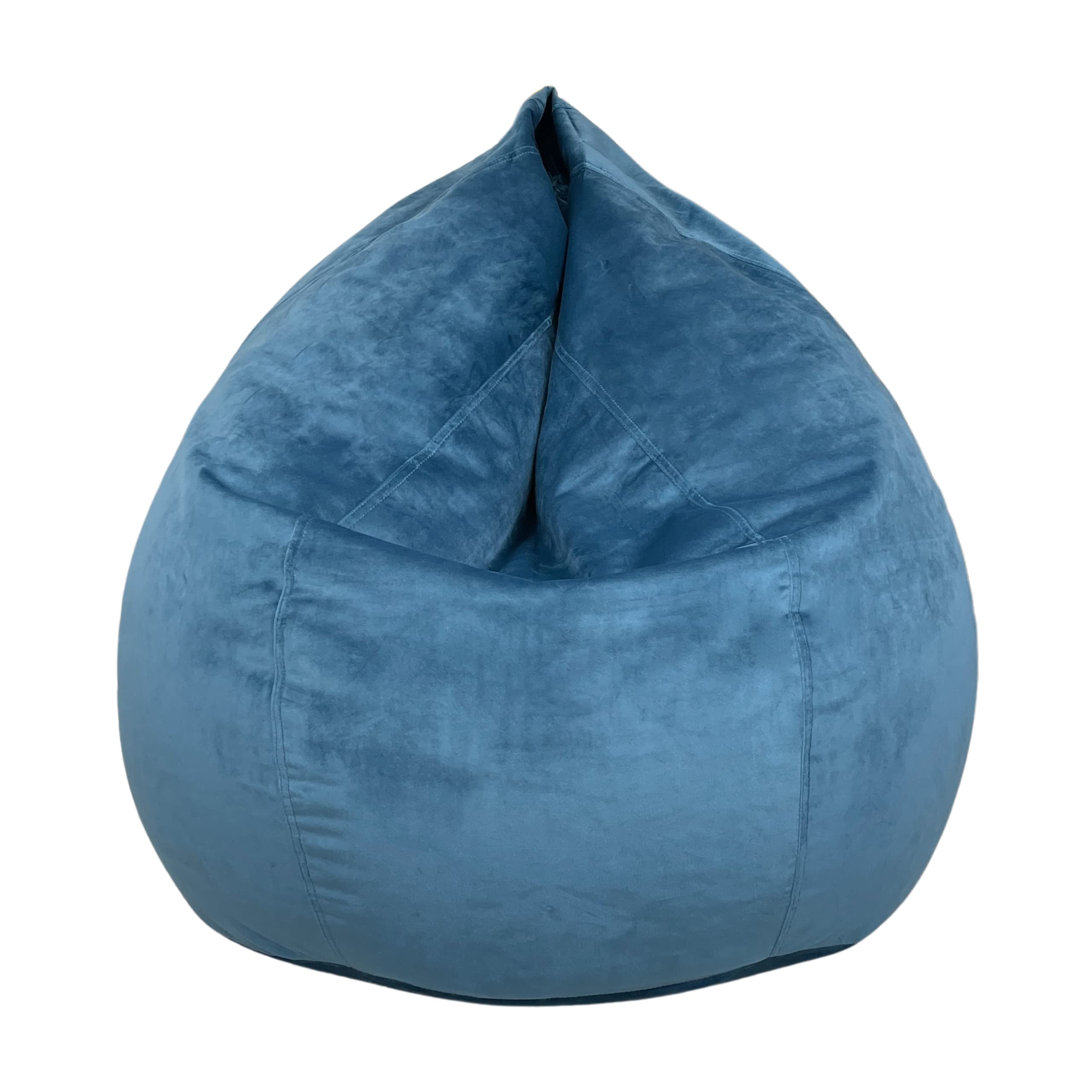 Ultra Soft Velvet Blue Dojo Teardrop Bean Bag Chair for Adults & Teens - Giant Filled Bean Bag with Double Stitching & Easy Clean Fabric - Perfect for Gaming Rooms, Dorm Lounges & Cozy Home Decor