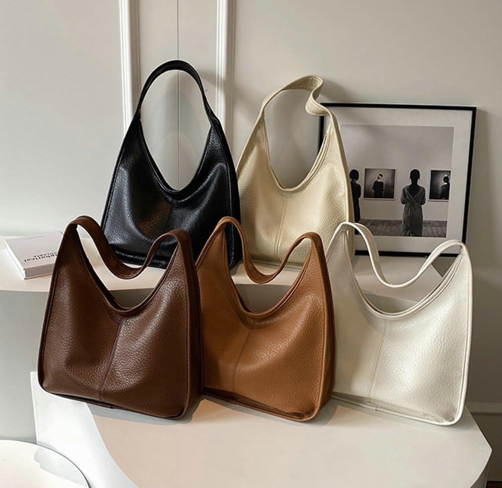 Vintage Women's PU Leather Tote Bag - Large Hobo Shoulder Bag Handbag Satchel Purse for Work, Travel & Everyday Use
