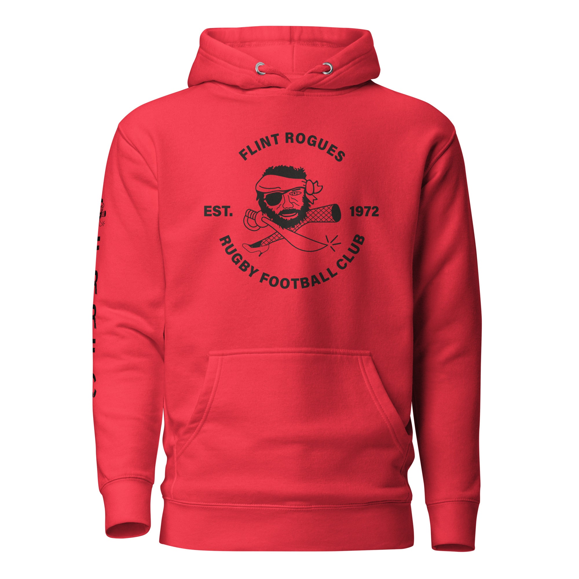 Flint Rogues RFC Retro Hoodie - Vintage Rugby Style Pullover for Men & Women | Cozy Fleece Sweatshirt | Perfect for Casual Wear, Sports, and Outdoor Activities