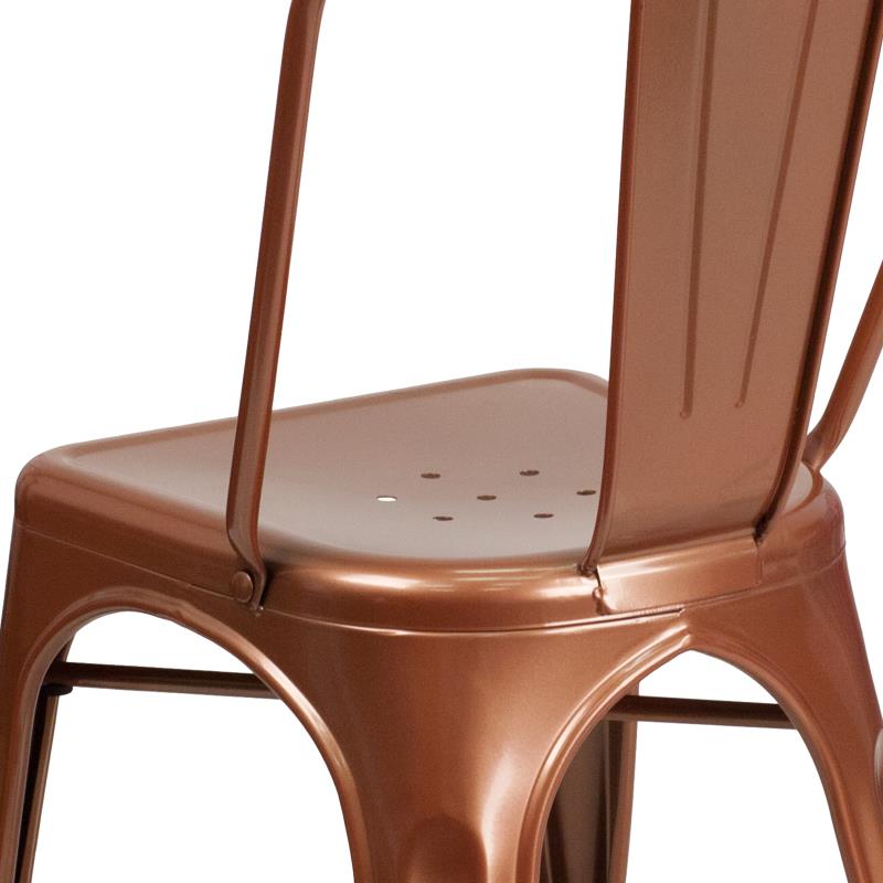 FLASH Commercial Grade Distressed Green Blue Metal Stackable Chair - Indoor & Outdoor Use for Patio, Restaurant, Cafe, and Event Seating - ET 3534