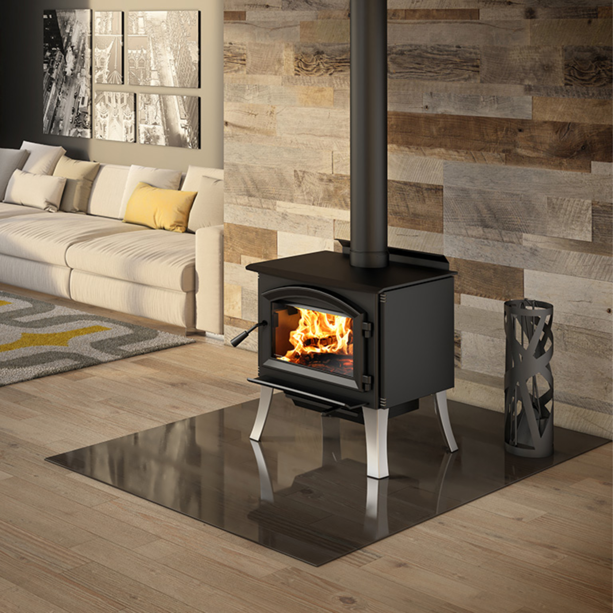 Enerzone Solution 2.3 EPA Certified Wood Burning Stove - Efficient Heating for Cabins, Homes & Outdoor Spaces