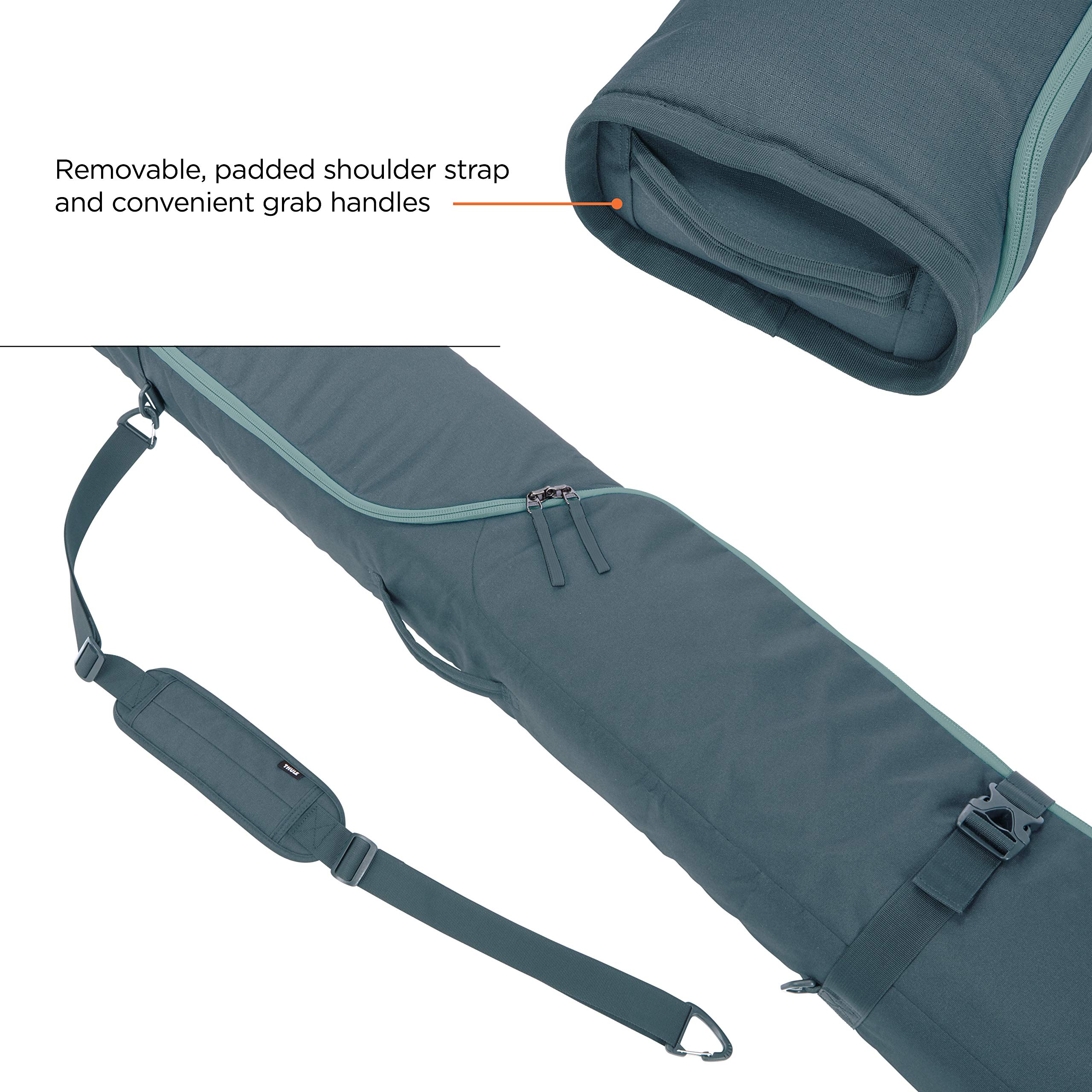 Thule RoundTrip Ski Bag - Durable Travel Ski Bag for Airplane & Car Transport - Perfect for Winter Sports & Ski Vacations