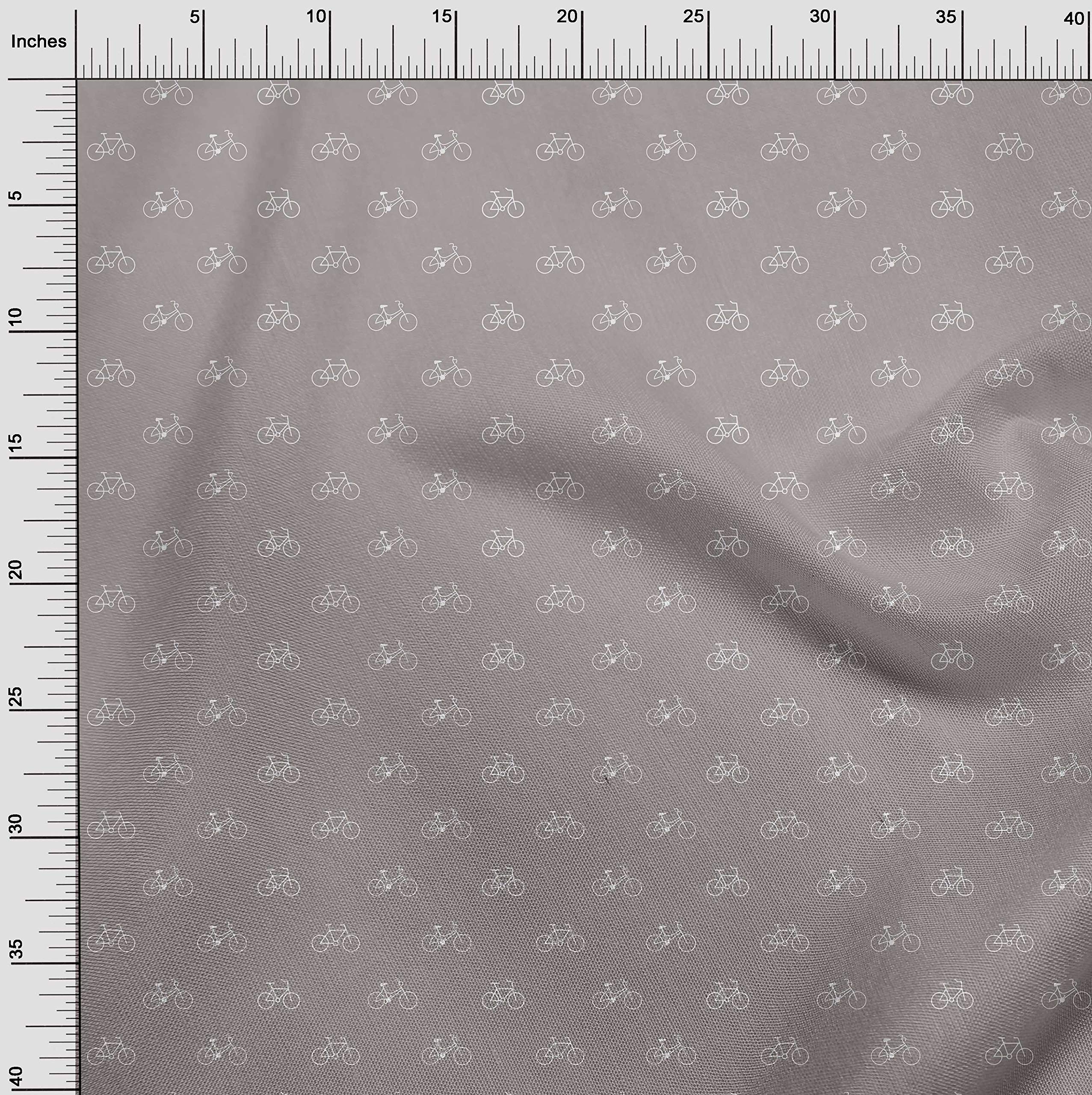 oneOone Cotton Cambric Fabric - Bicycle Transport Print - 56 Inch Wide Fabric by the Yard - Perfect for Quilting, Dressmaking & Home Decor Projects