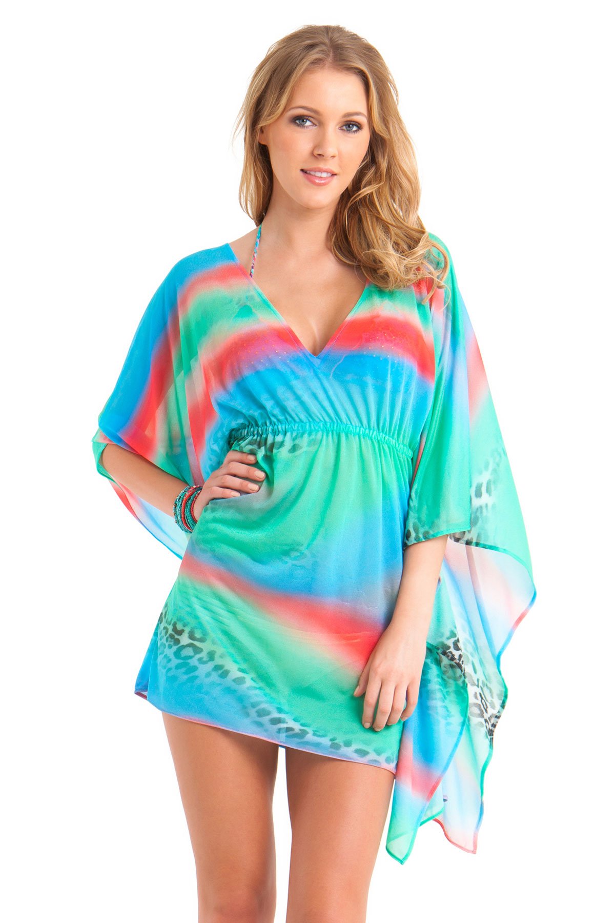 Sparkling Mermaid Glitter Caftan Dress for Women - Beach Cover Up, Pool Party, Summer Vacation Outfit