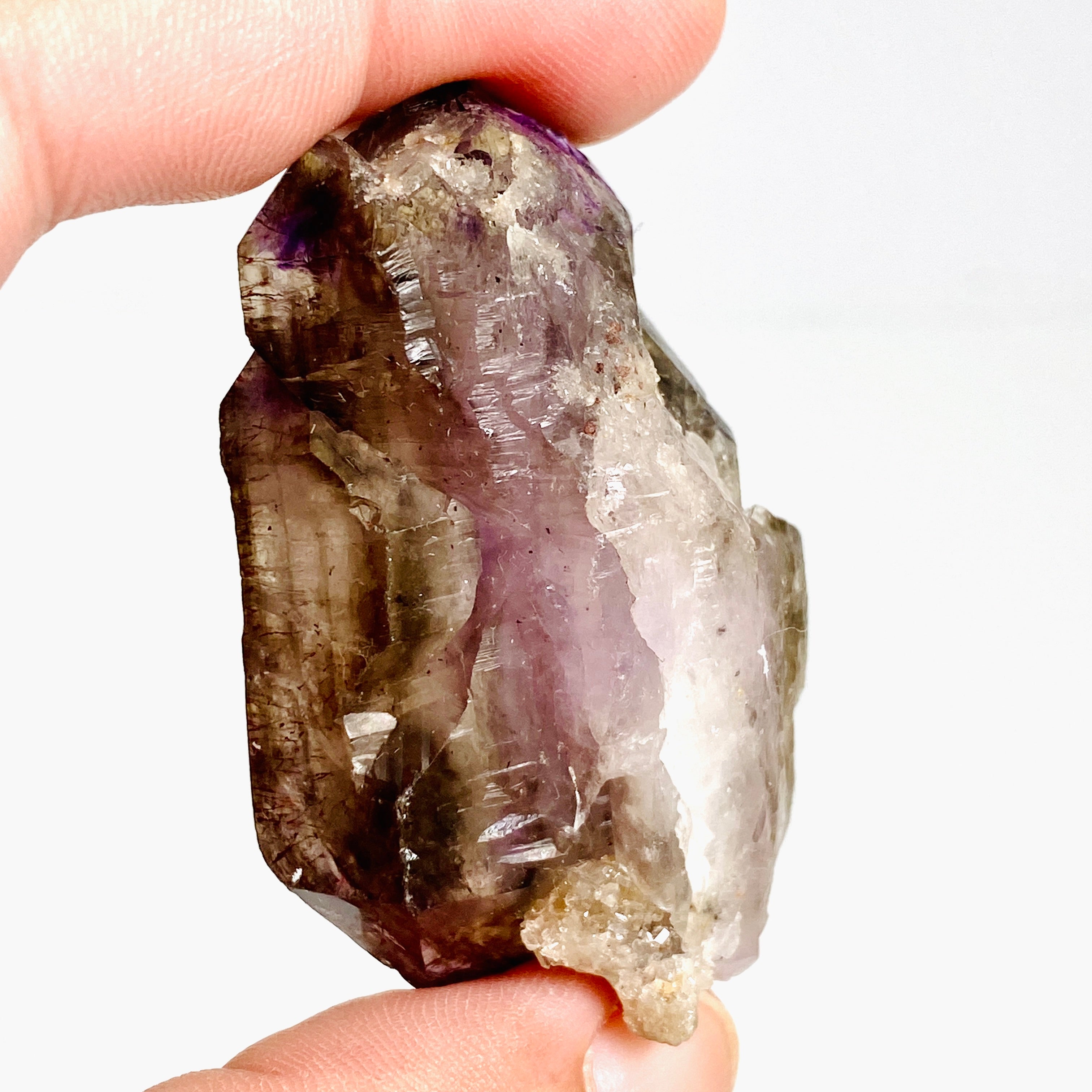 Natural Smokey Amethyst Elestial Crystal with Unique Inclusions (Similar to Super Seven & Brandberg) - CR3730 for Meditation, Energy Healing & Spiritual Growth