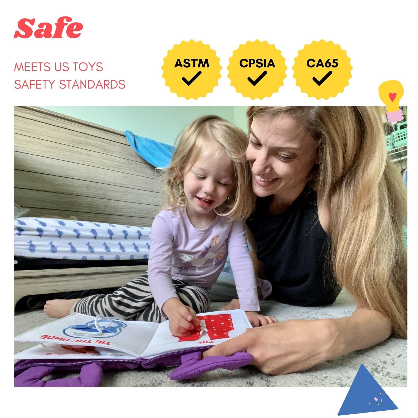My Quiet Book for Toddlers - Montessori Busy Board Activity Book for Airplane & Car Travel, Educational Toys for 1 2 3 4 Year Old Girls & Boys - Perfect Easter Basket Stuffers, Birthday Gifts & Travel Toys for Kids Ages 2-4 | Great for Long Flights, Road Trips & Quiet Playtime