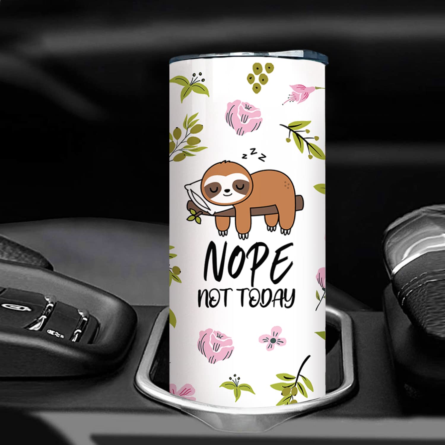 20 oz Insulated Stainless Steel Sloth Tumbler with Lid & Straw - Funny Travel Coffee Mug for Women, Perfect Birthday Gift for Sloth Lovers - Great for Office, Camping & Daily Commute