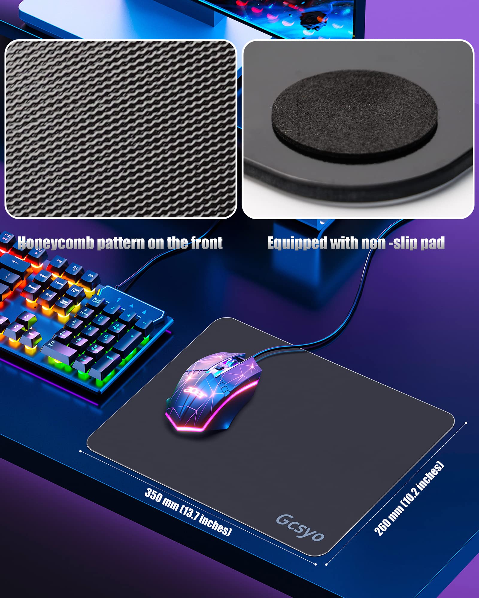 Premium Glass Gaming Mouse Pad for Logitech G502/G PRO/G703 - Large Non-Slip Mouse Mat with Ultra-Smooth Surface for Enhanced Precision & Speed Control - Perfect for Esports, FPS Gaming & Office Work