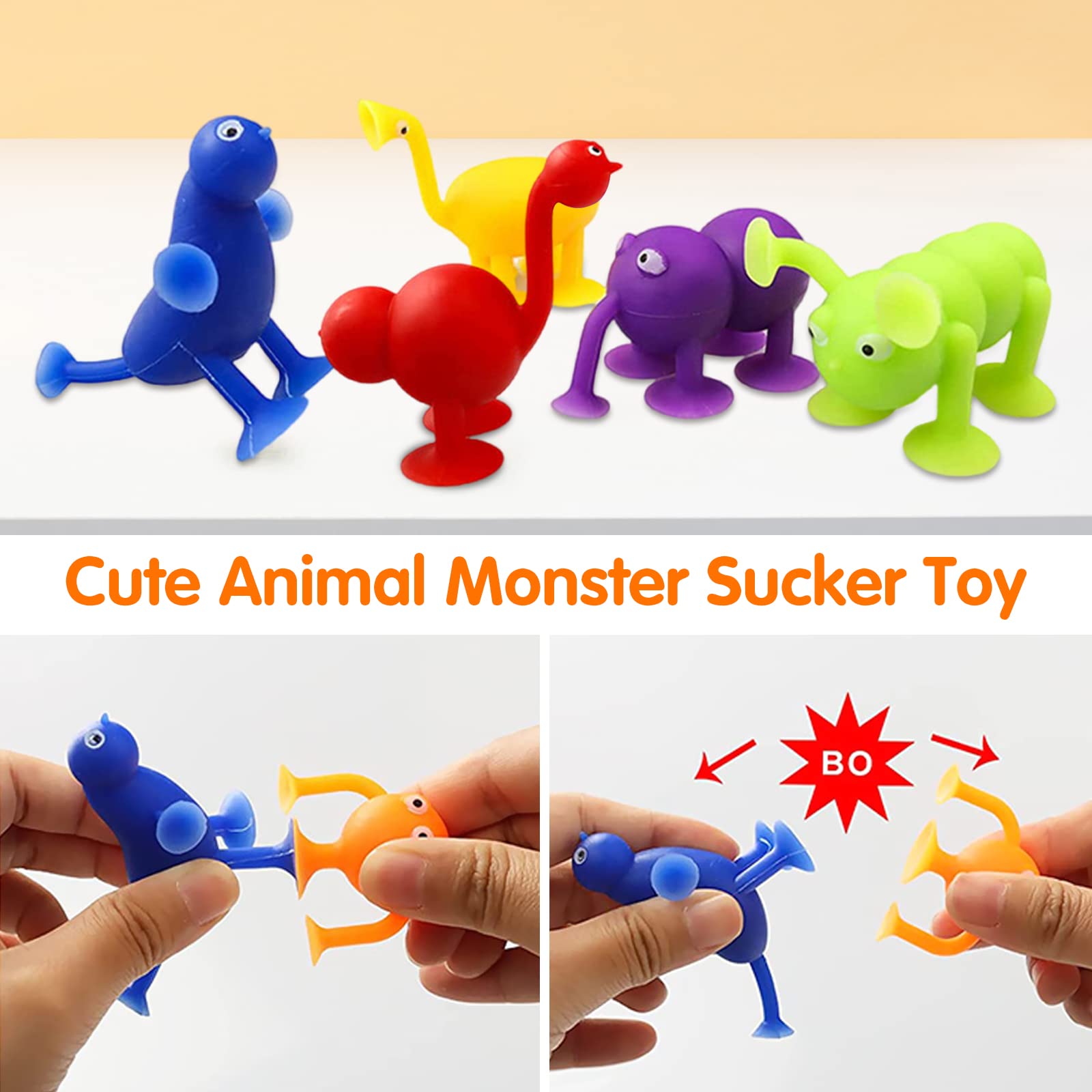 16-Piece Silicone Bath Toy Set for Kids - Sensory Suction Cup Toys for Toddlers Ages 3-7, Stress Relief & Travel Toys for Boys & Girls - Perfect for Bathtime, Parties & Interactive Play