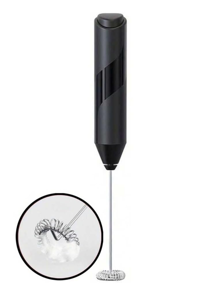 Silreck Electric Milk Frother - Handheld Automatic Milk Mixer for Coffee, Latte, Cappuccino, Milkshakes & Egg Whisking (Black) | Perfect for Home Baristas & Coffee Lovers