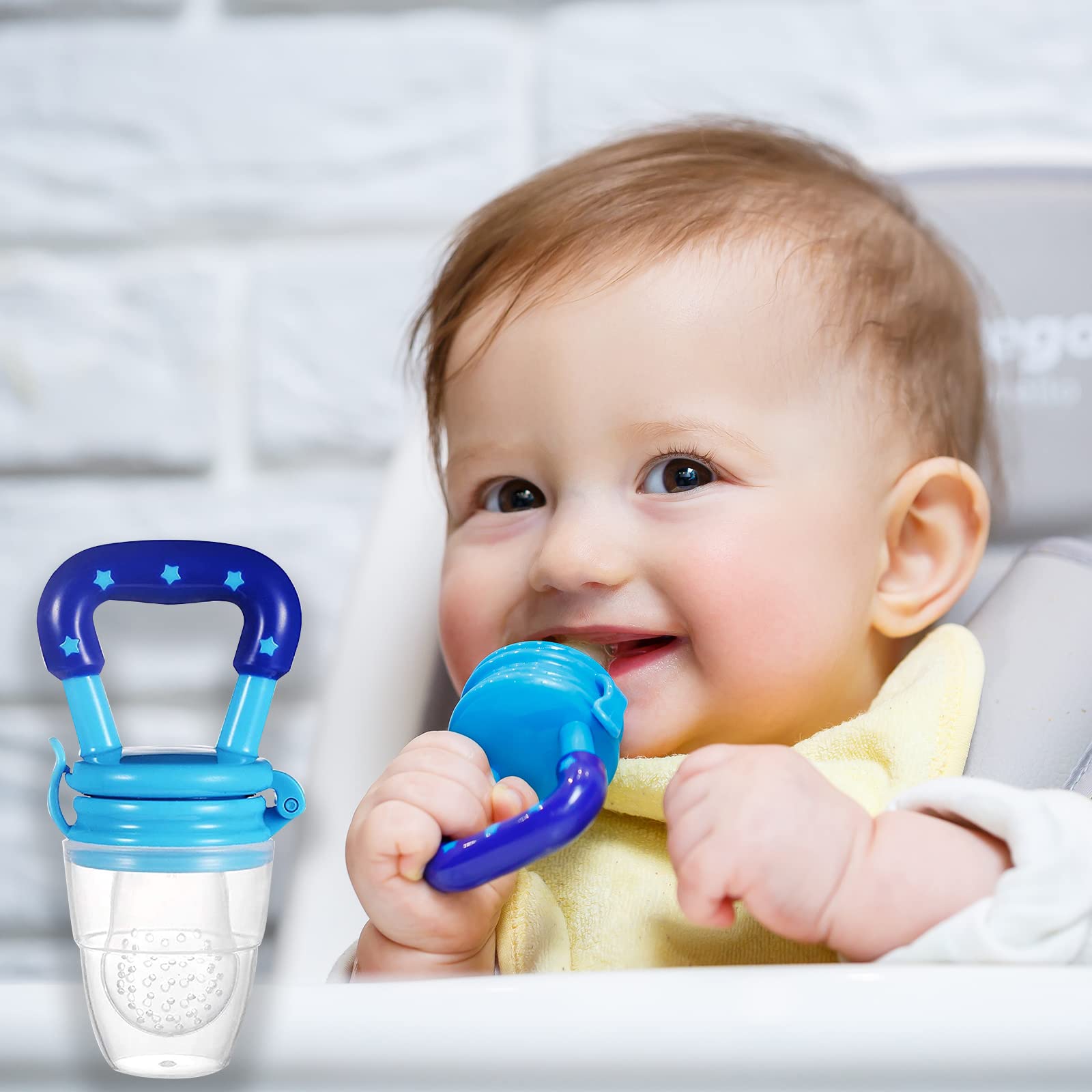 Safe-O-Kid BPA-Free Baby Fruit & Food Feeder – Non-Toxic Silicone Teether for Fresh Fruits, Vegetables & Snacks – Perfect for Babies & Toddlers (Blue, Pack of 2) – Ideal for Teething Relief & Healthy Snacking On-The-Go