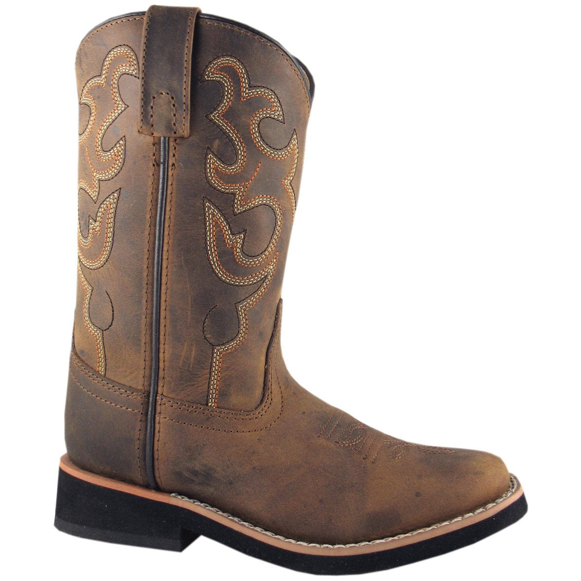 Smoky Mountain Kids' Pueblo Dark Crazy Horse Cowboy Boots - Western Style Leather Boots for Boys & Girls - Perfect for Rodeo, Halloween Costumes & Western Themed Parties