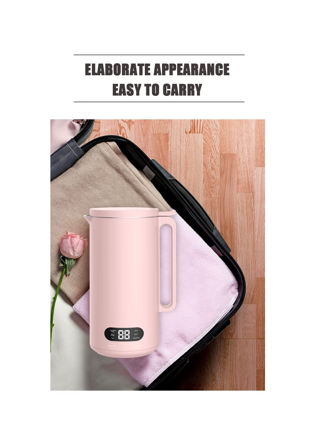 Mini Electric Soybean Milk Maker - Automatic Soy Milk Machine, Fruit Juicer, Rice Paste Maker & Food Blender (110V, 350ml) - Perfect for Home Breakfast, Healthy Smoothies & Baby Food Prep