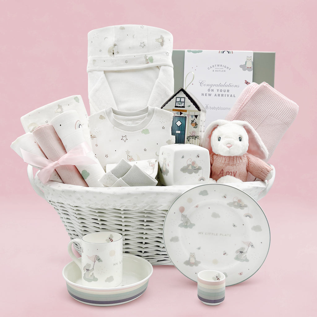 Personalized Little Love Luxury Baby Girl Gift Hamper with Family Treats Box - Perfect for Newborn Showers, Christenings & Special Occasions
