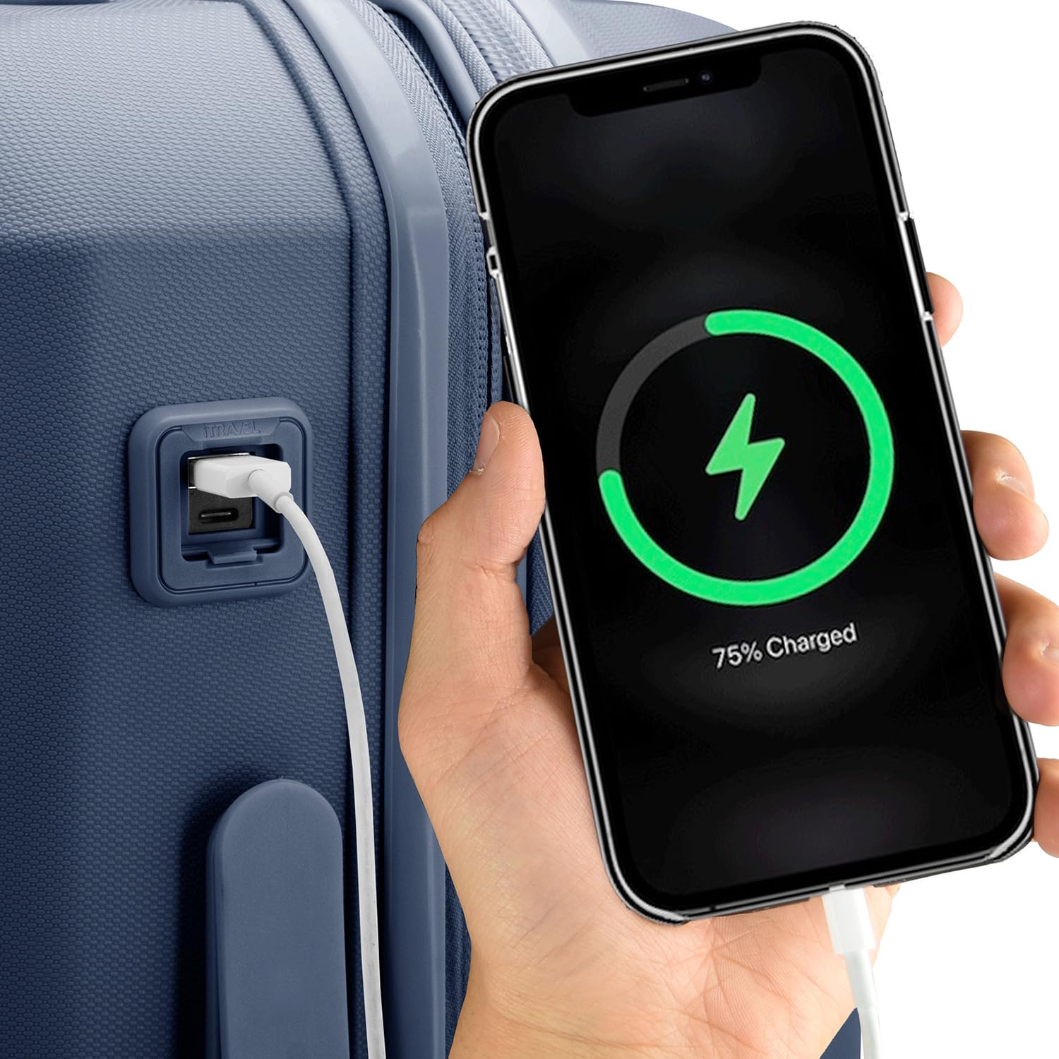 Traveler's Choice Pagosa Durable Expandable Hardshell Spinner Luggage - Navy Blue Carry On Suitcase for Air Travel & Business Trips
