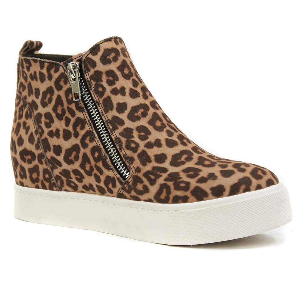 Athlefit Women's Hidden Heel Wedge Sneakers - Comfortable Platform Booties for Casual Wear, Work & Date Night | Non-Slip Walking Shoes for Women