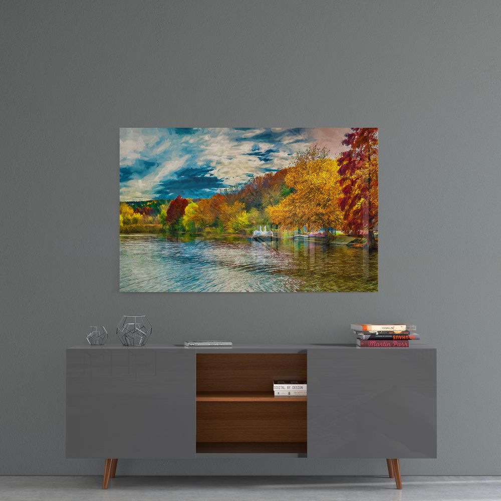The Lake II Print Wall Art - Stunning Landscape Canvas Painting for Home & Office Decor - Perfect for Living Room, Bedroom, or Office Wall