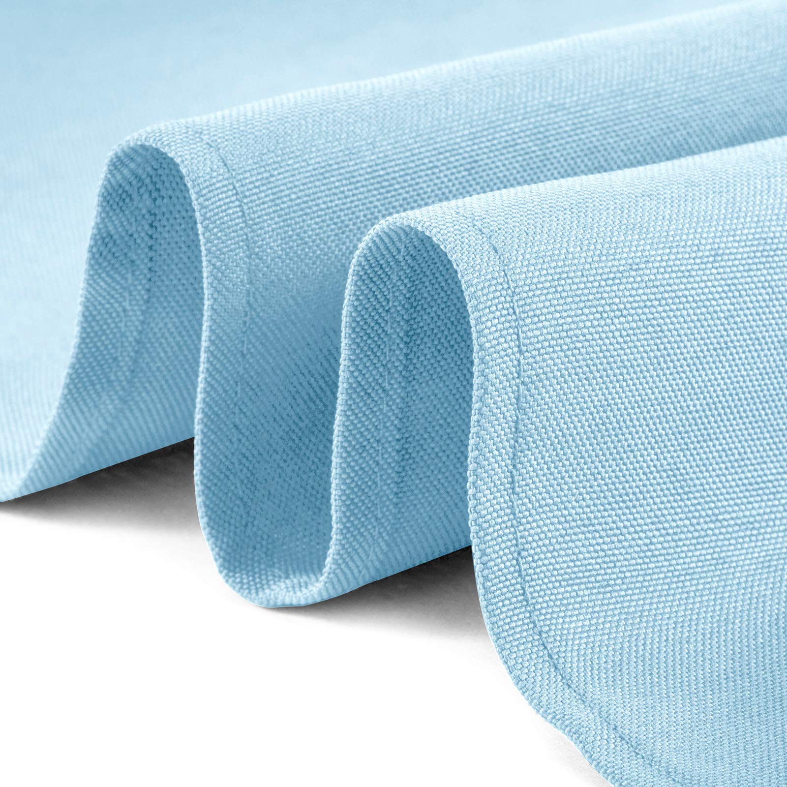 Lann's Linens - 10 Pack Premium 90 Inch Round Polyester Tablecloths for Wedding, Banquet, Restaurant - Wrinkle Resistant, Stain Resistant - Light Blue Table Cover for Elegant Dining & Special Events