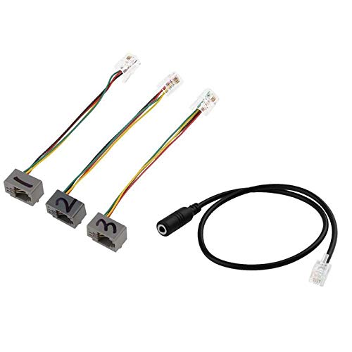 RJ9 4P4C Male to 3.5mm Female Adapter Cable - 3.5mm Headset Jack to RJ9 Phone Connector for Avaya & Cisco Desk Phones - Perfect for Office Communication & Call Center Setups