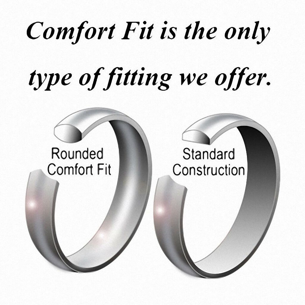 6mm & 8mm Blue Tungsten Carbide Wedding Rings for Men and Women - Silver Dome Bridal Engagement Bands - Perfect for Anniversaries, Proposals & Couple Jewelry Gifts