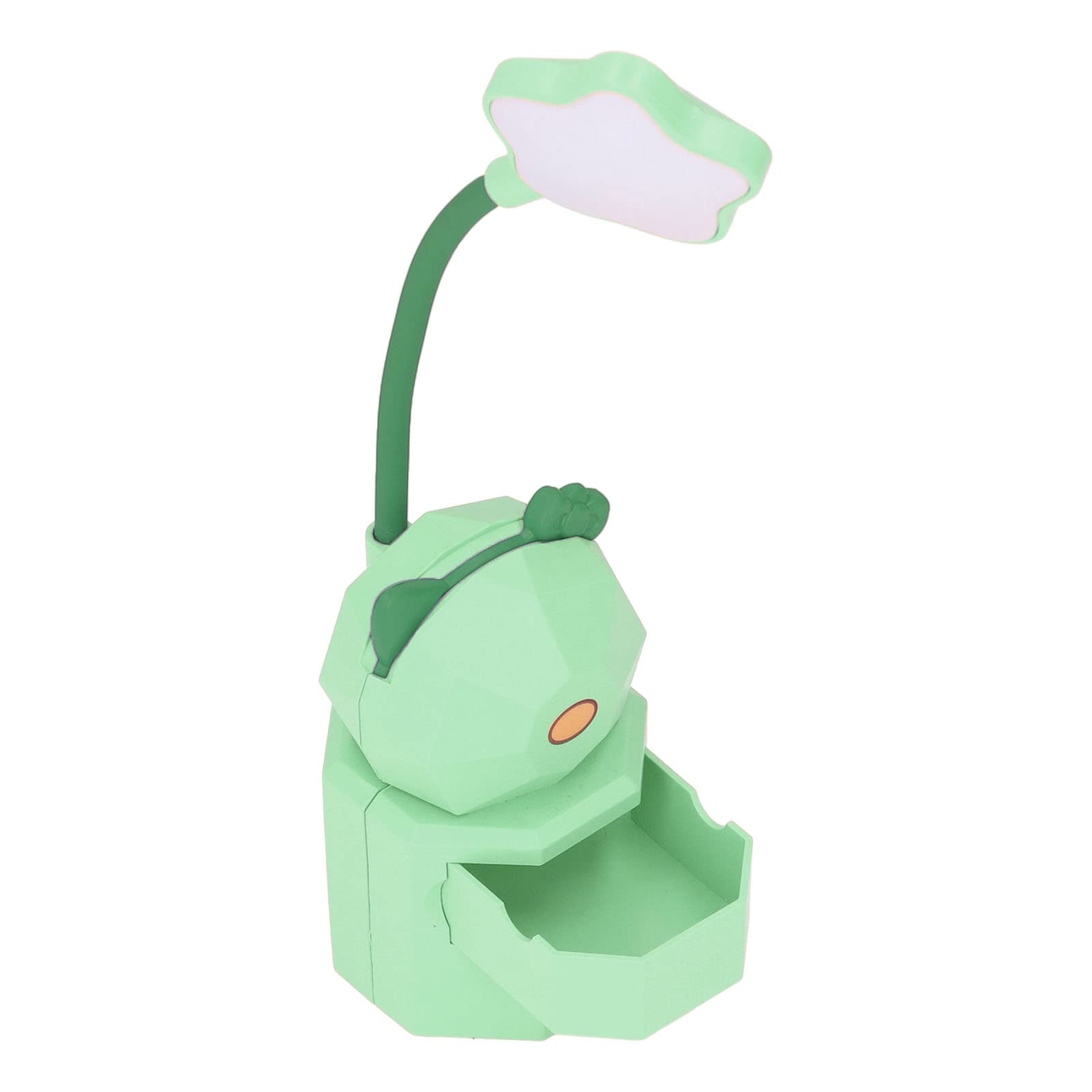 USB Rechargeable LED Table Lamp - Cute Cartoon Design Desk Light for Study, Reading & Night Light, Green - Perfect for Bedroom, Office & Kids Room