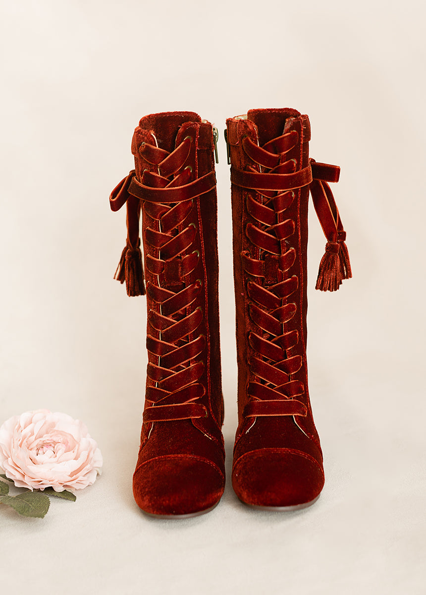 Marija Women's Knee High Tall Boots in Brick Red - Stylish & Comfortable Winter Boots for Casual Outfits & Office Wear