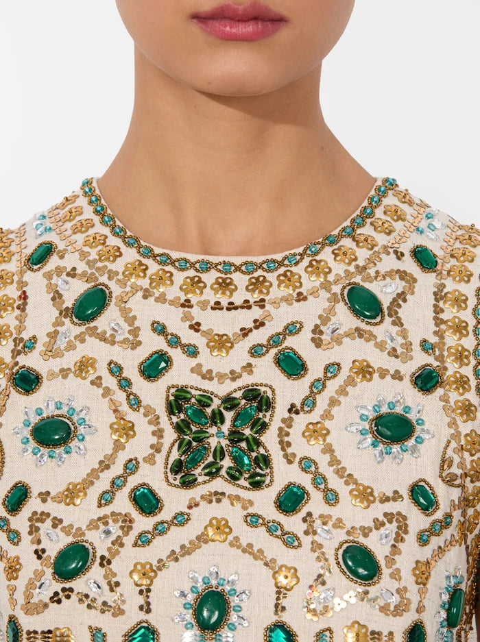 Amal Embellished Tank Top for Women - Off White | Elegant Lace & Bead Design | Perfect for Casual Wear, Parties & Special Occasions