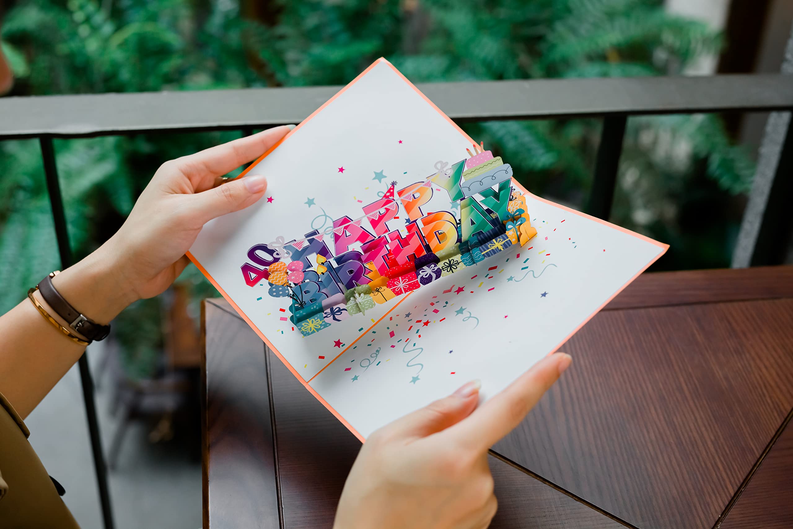 40th Birthday Pop Up Card - Unique 3D Greeting Card for 40th Birthday Celebration - Perfect Gift for Daughter, Son, Granddaughter, Niece or Nephew - Great for Milestone Birthday Parties & Special Occasions