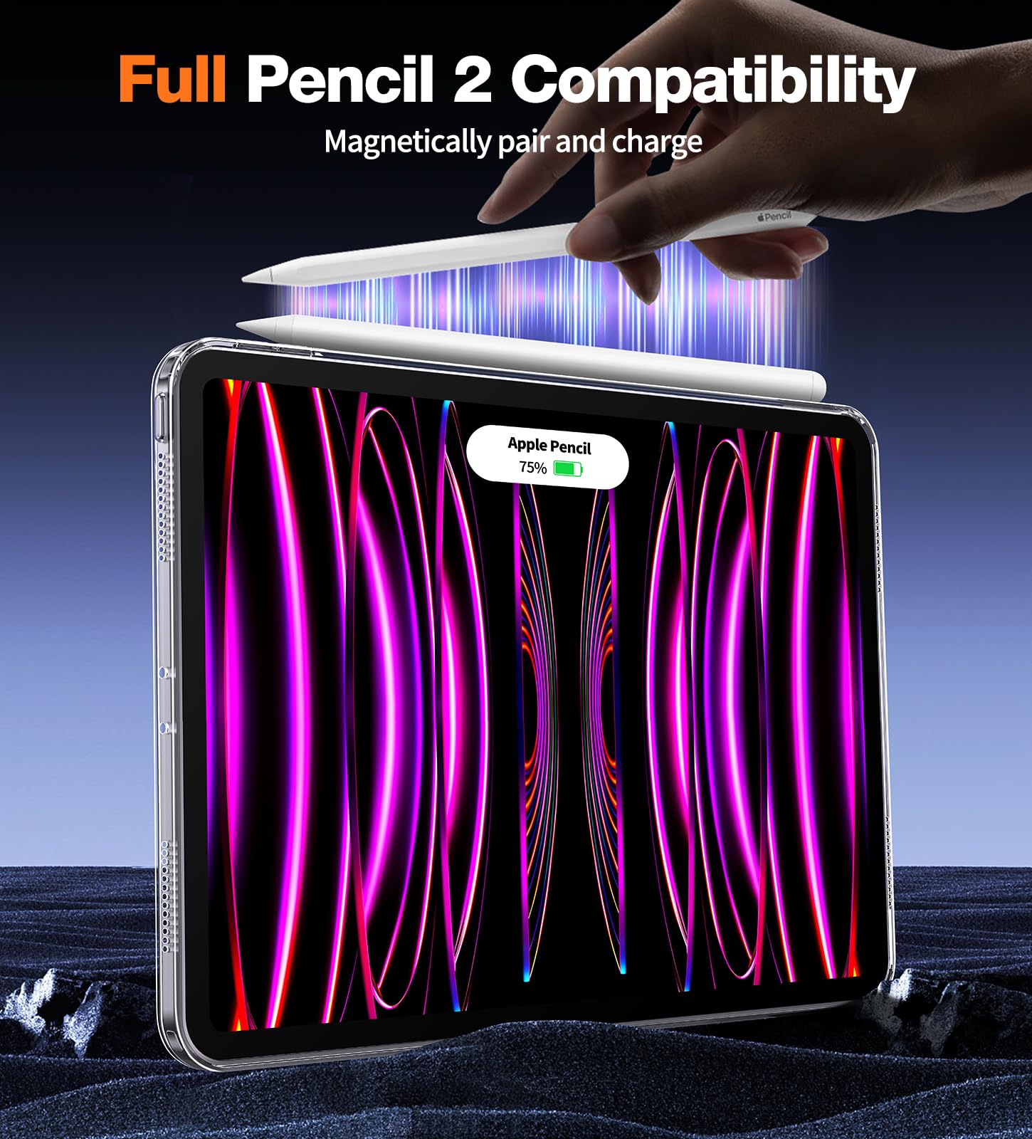 Premium Clear iPad Pro 12.9 Case (2020-2023 Models) - Ultra Slim Hard Back Cover with Screen Protector | Anti-Yellowing Technology | Apple Pencil Compatible | Perfect for Work, Travel & Home Use