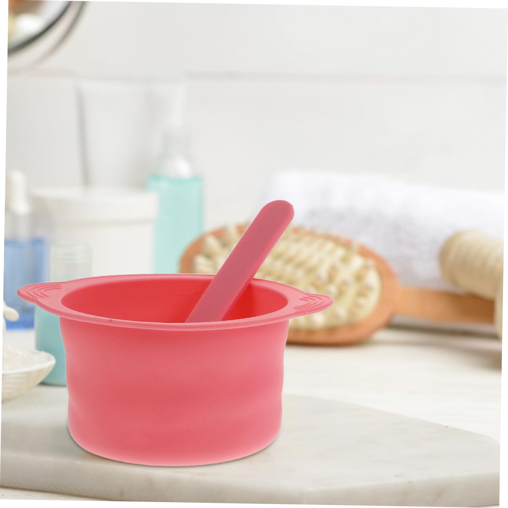 Didiseaon 4-Pack Silicone Wax Bowl Liners - Non-Stick, Reusable & Foldable Wax Warmer Replacement with Wax Spatula Sticks - Perfect for Hair Removal, Eyebrow Shaping & DIY Waxing at Home - Pink