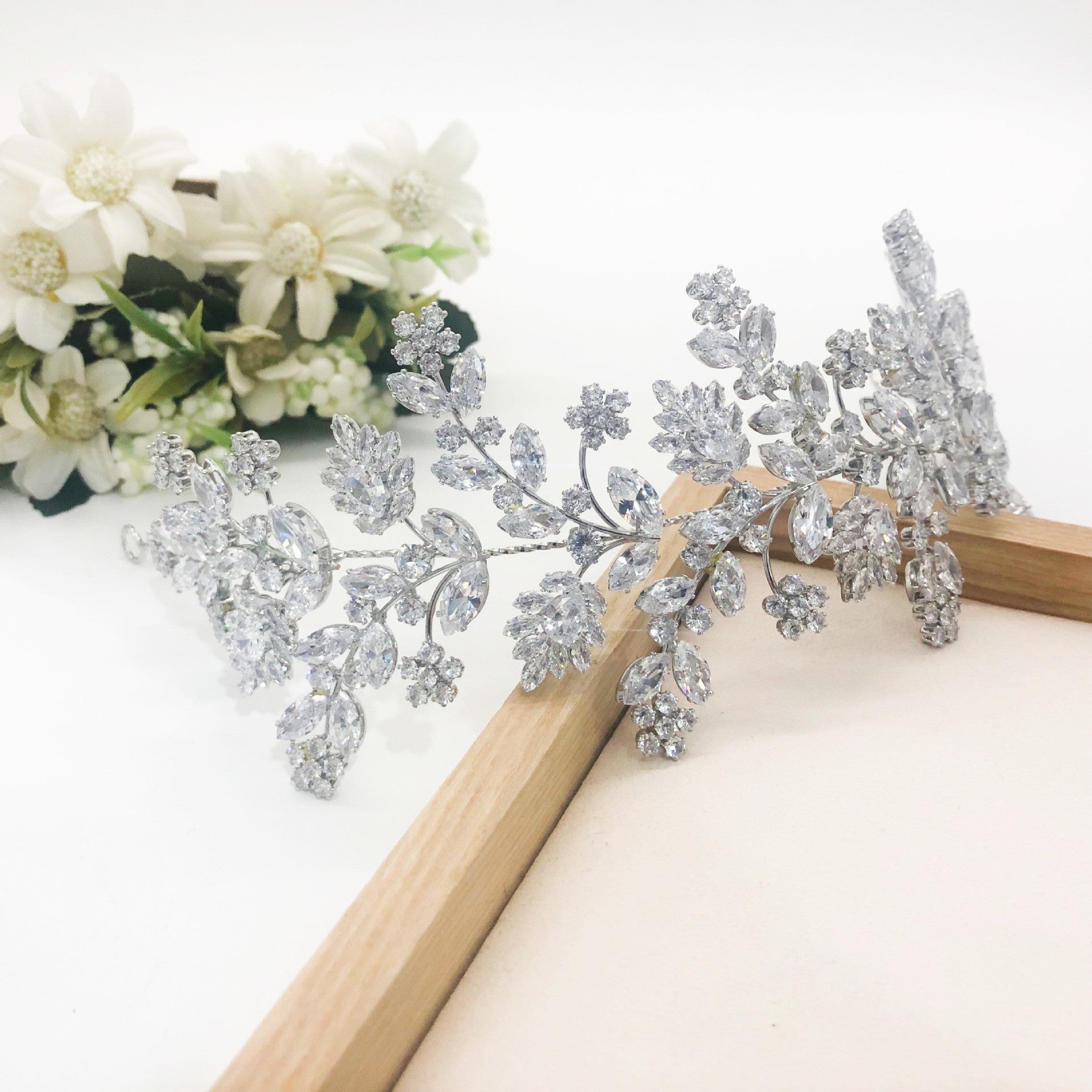 Luxury Bridal Gold & Silver Hair Zircon Crown Wreath (GS0099) - Elegant Wedding Hair Accessories for Brides, Bridesmaids, and Special Occasions