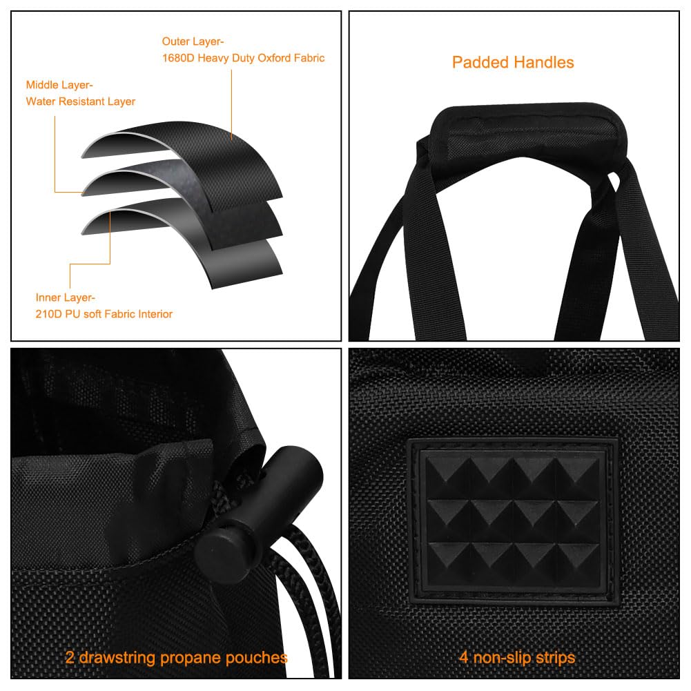 Portable Heater Carry Bag for Mr. Heater MH9BX - Waterproof Buddy Propane Heater Carrying Case with Multiple Pockets & Anti-Slip Bottom - Ideal for Camping, RV Trips, and Outdoor Adventures