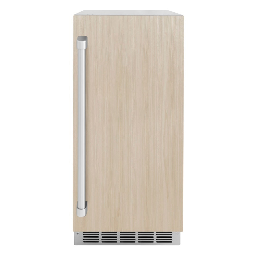 ZLINE 15 Inch Built-In Panel Ready Ice Maker with Drain Pump - Commercial Grade Stainless Steel Undercounter Ice Machine for Home Bars, Restaurants, and Entertaining Spaces (IGMDP 15)