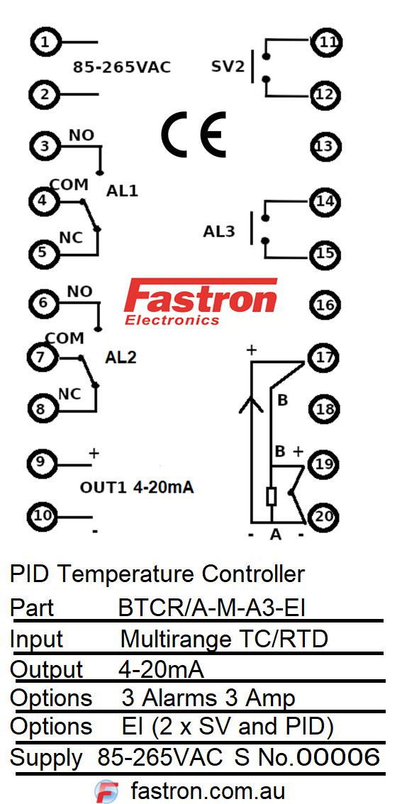 BTCD/A M A3 EI PID Controller 96x96mm, 85-265VAC, 4-20mA Output with 3 Alarms, Event Input (2xSV), Multi-Range TC/RTD/4-20mA Input - Industrial Process Control for HVAC, Manufacturing & Automation Systems