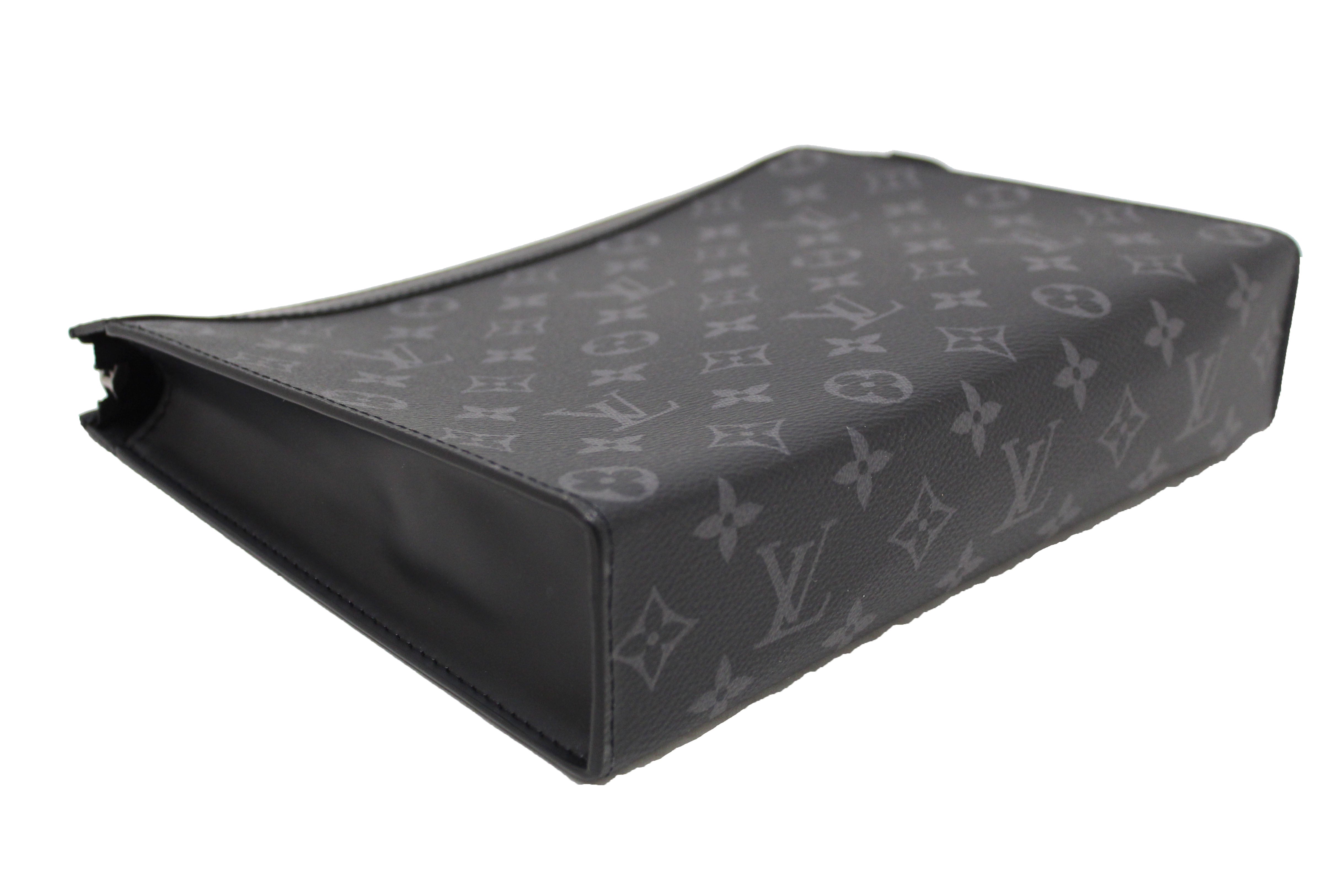 Authentic Louis Vuitton Monogram Eclipse Canvas Pochette Voyage MM Clutch Bag - Luxury Crossbody Purse for Women, Perfect for Travel, Evening Events & Daily Use