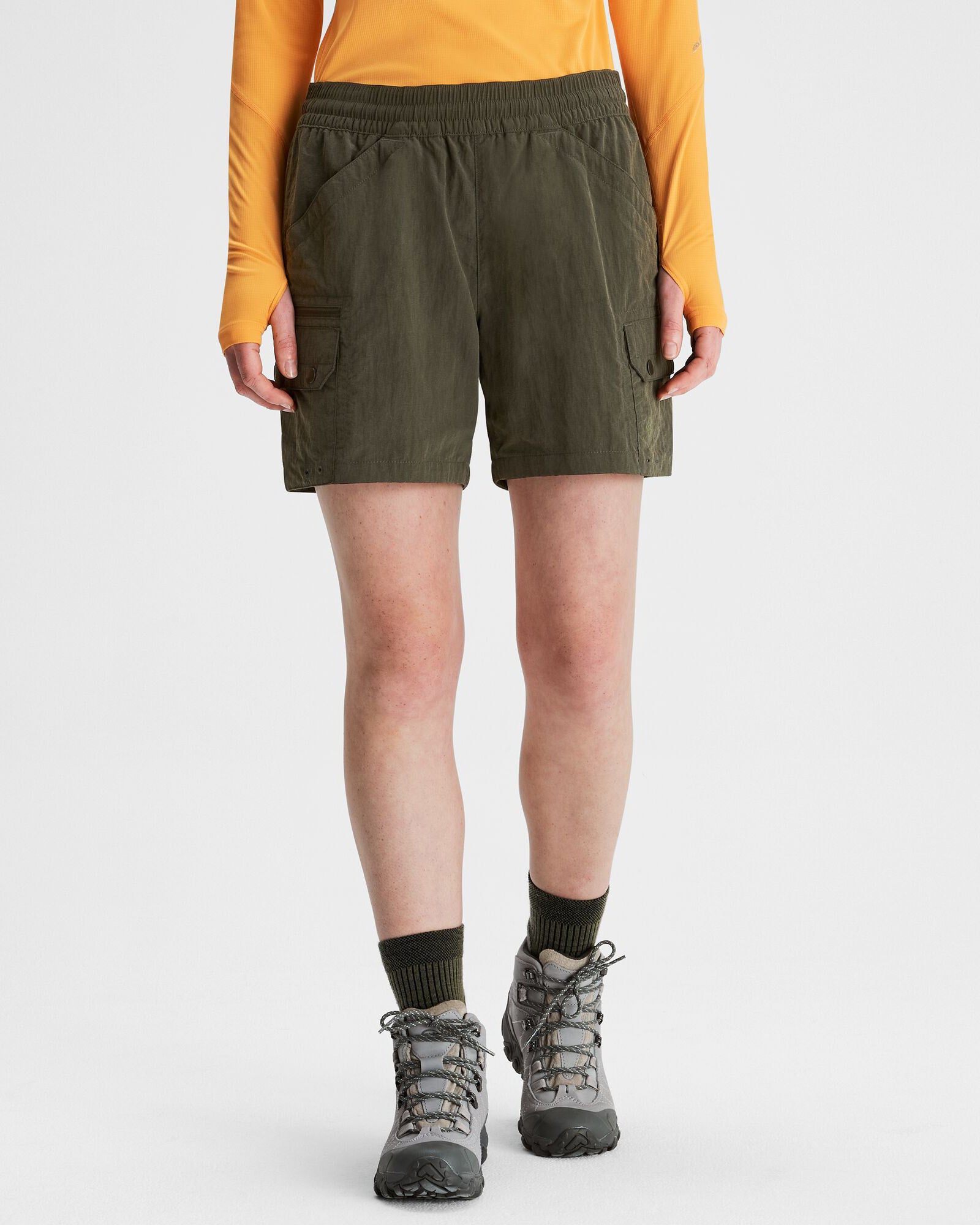 Women's EVRY Day Cargo Shorts - Dark Moss Green Casual Shorts with Pockets | Perfect for Hiking, Travel & Summer Outdoor Activities