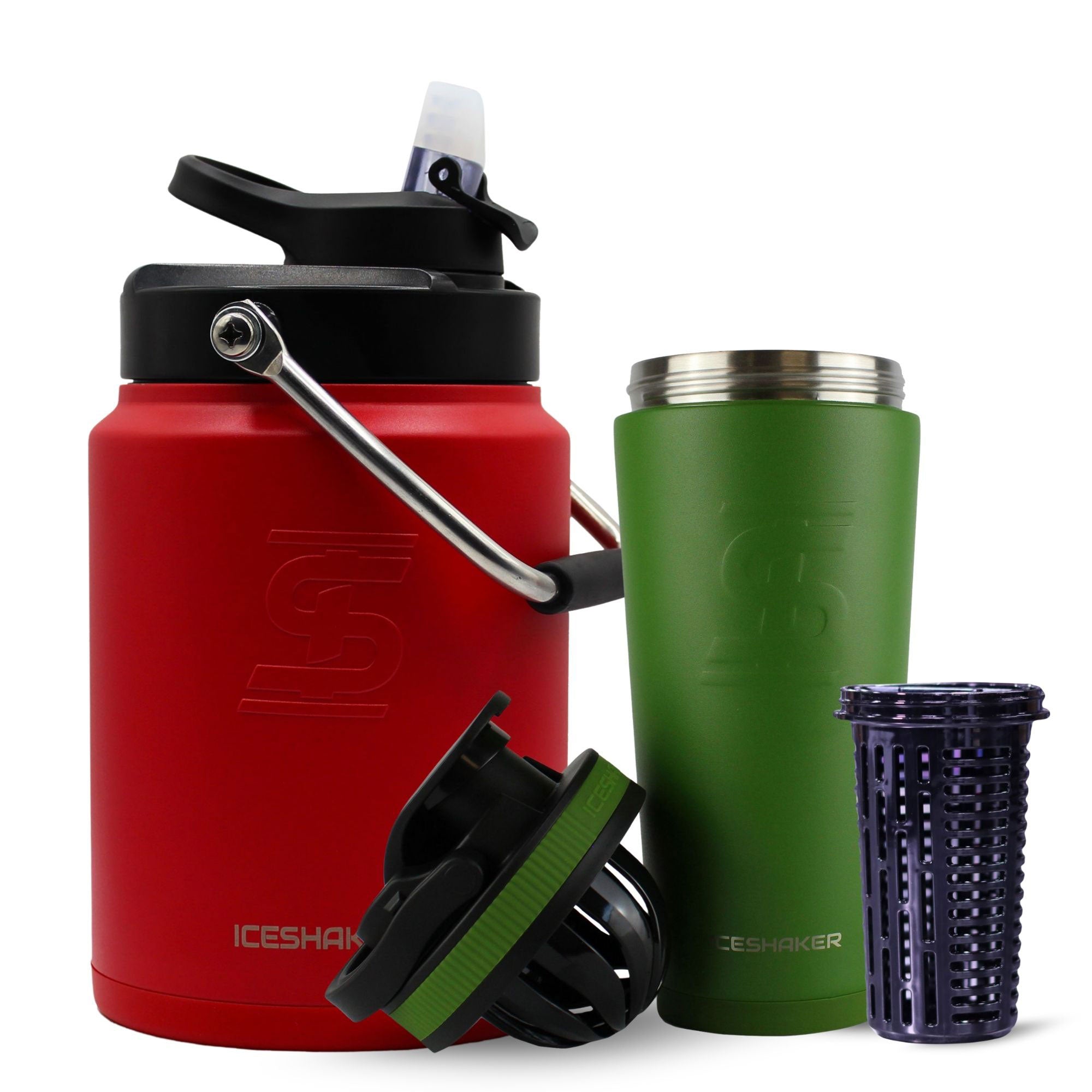 Premium Ice Shaker Hydration Pack - Insulated Water Bottle for Gym, Workout & Outdoor Sports - Leakproof & BPA-Free Shaker Cup for Protein Shakes & Cold Drinks