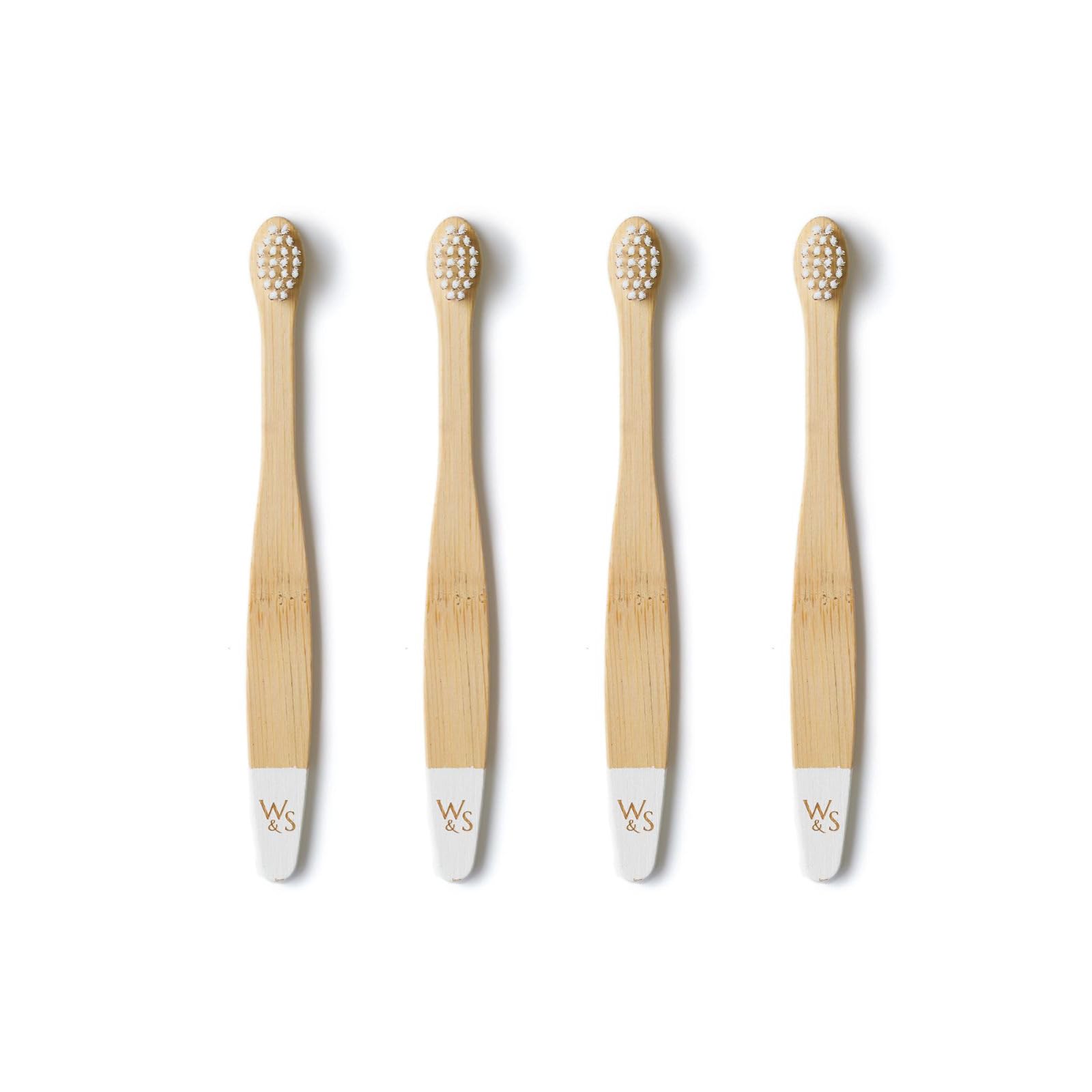 Wild & Stone Organic Baby Bamboo Toothbrushes - 4 Pack Eco-Friendly Soft Bristle Toothbrushes | 100% Biodegradable Compostable Handle | BPA Free & Vegan Safe | Gentle for Infant & Toddler Oral Care | Perfect for Home, Travel & Sustainable Parenting